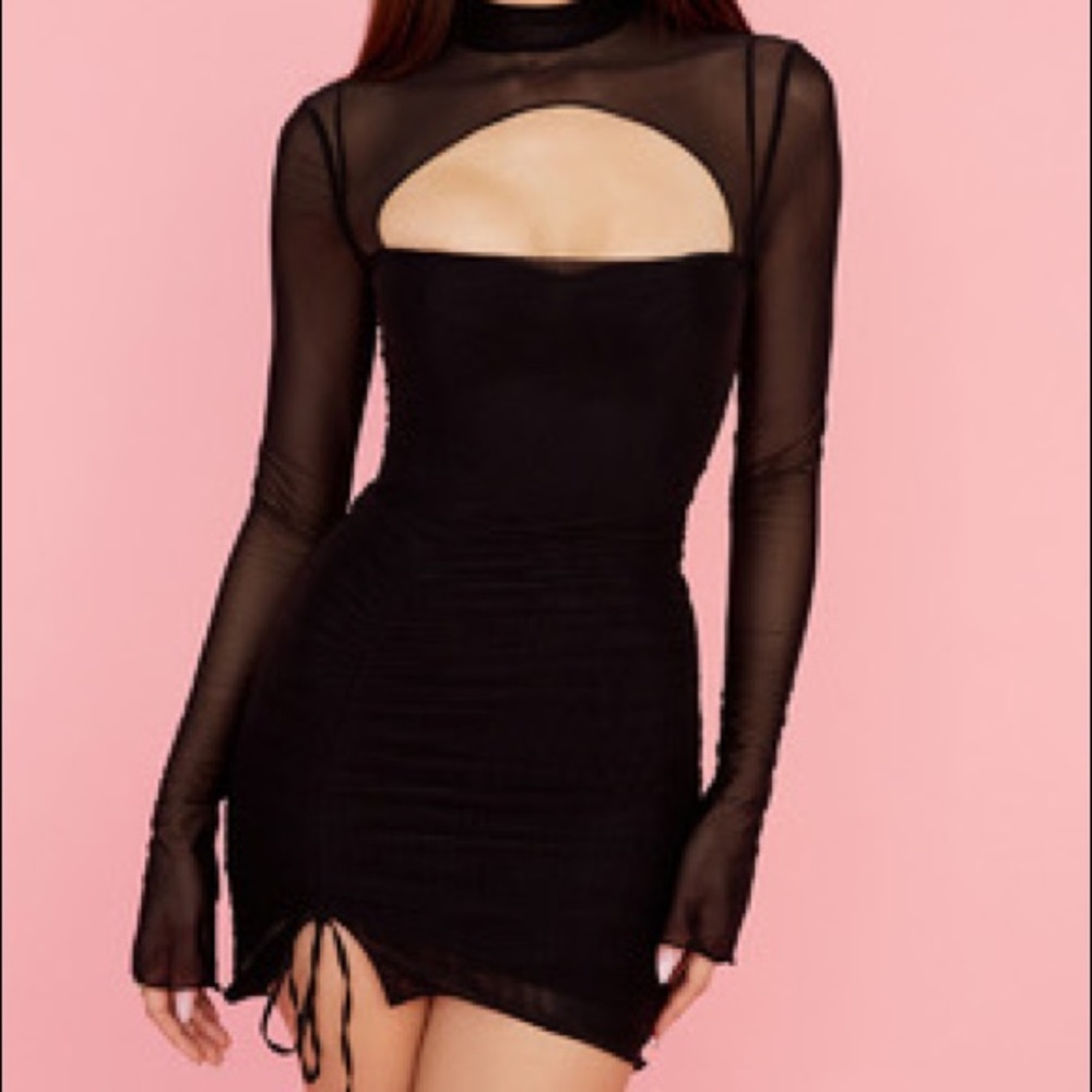 Black mesh cut out mini dress! Worn once